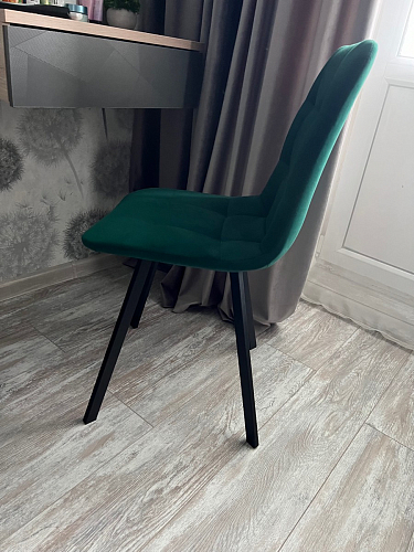 Стул на металлокаркасе Чилли К светло-серый велюр / черный каркас фото покупателя 175