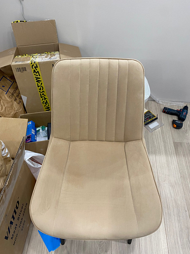 Стул на металлокаркасе Седа К крутящийся светло-серый / белый фото покупателя 132