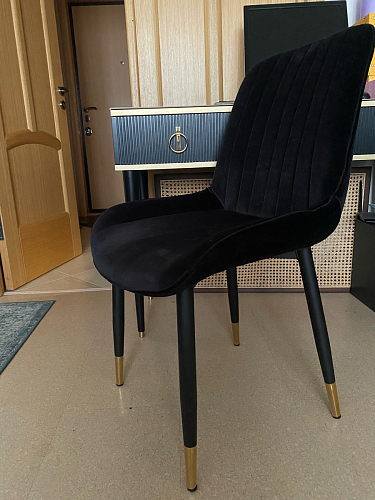 Стул на металлокаркасе Seda 01 blue / gold / black фото покупателя 9