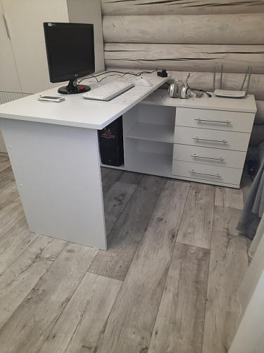 Компьютерный стол КСТ-109П правый дуб сонома / белый фото покупателя 18