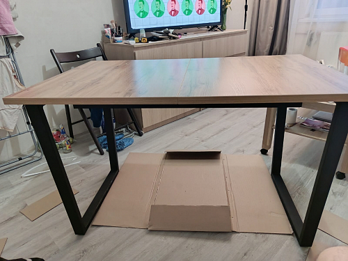 Стол Лота Лофт 120 32 мм бетон / черный матовый фото покупателя 504