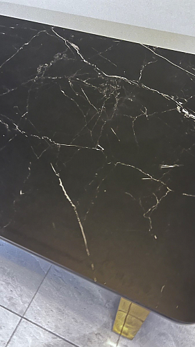 Керамический стол Селена 1 140х80 черный мрамор / золото фото покупателя 17