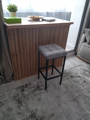 Барный стул Лофт микровелюр катания блэк / черный матовый фото покупателя 91