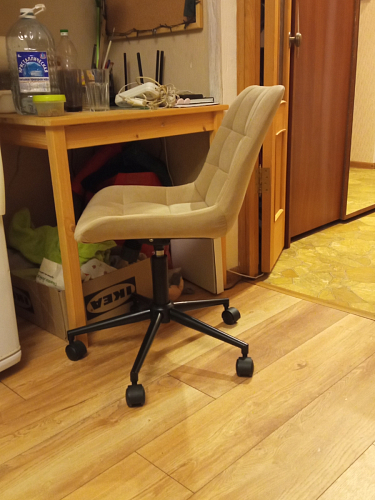 Компьютерное кресло Честер экокожа бежевая / белый фото покупателя 12