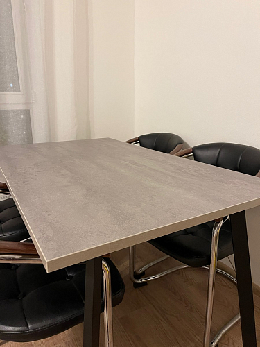 Стол Тринити Лофт 120 32 мм дуб галифакс табако / черный матовый фото покупателя 80