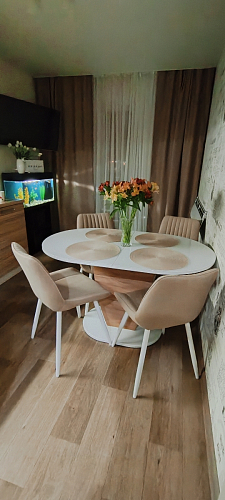 Стул на металлокаркасе Седа 360 К латте (velutto 08) / белый фото покупателя 186