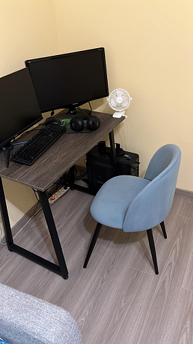 Стул на металлокаркасе Gabi dark beige / black / silver фото покупателя 174