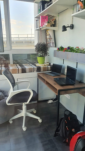 Письменный стол Леон Лофт дуб делано светлый / белый матовый фото покупателя 153