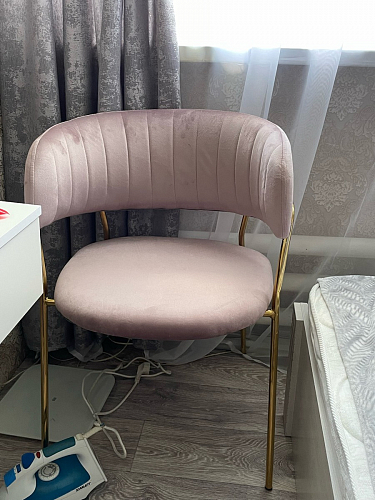 Стул на металлокаркасе Kamelia темно-серый / золотой фото покупателя 24