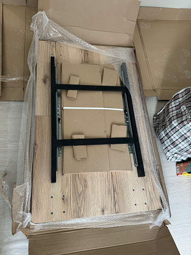 Стол Лота Лофт 140 25 мм черный матовый / бетон фото покупателя 471