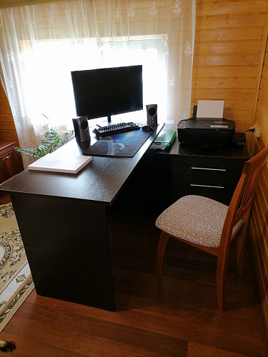 Компьютерный стол КСТ-109П правый дуб сонома / белый фото покупателя 45