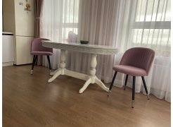 Стул на металлокаркасе Gabi 1 бежевый / черный с серебряными наконечниками фото покупателя 269