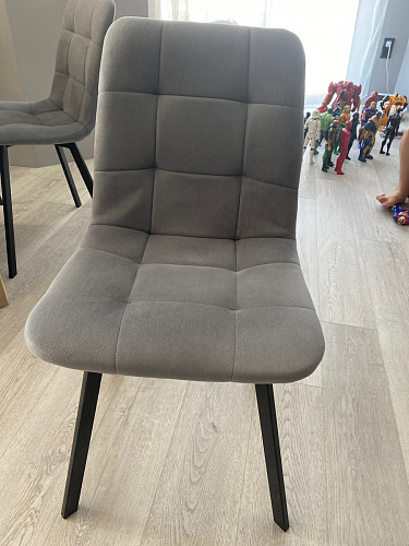 Стул на металлокаркасе Чилли К светло-серый велюр / черный каркас фото покупателя 346