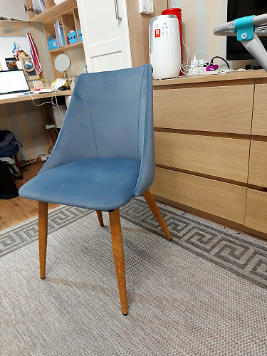 Стул на металлокаркасе Morgan blue / black фото покупателя 20