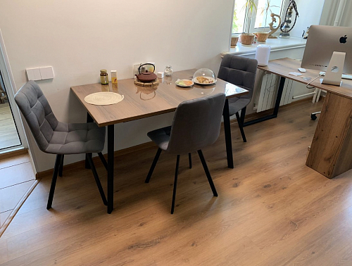 Стул на металлокаркасе Чилли синяя ткань / белый фото покупателя 822