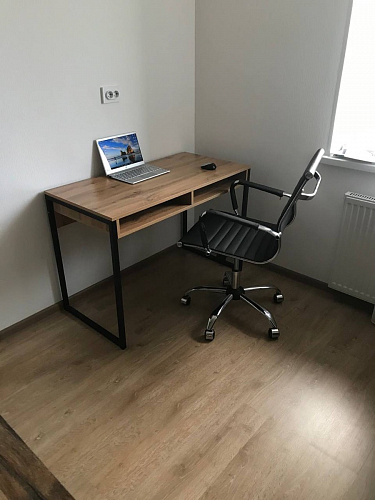 Письменный стол Леон Лофт черный матовый / дуб вотан фото покупателя 174