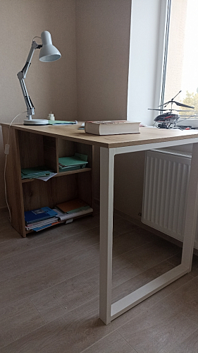 Письменный стол Битти Лофт 116х60х75 дуб вотан / белый матовый фото покупателя 90