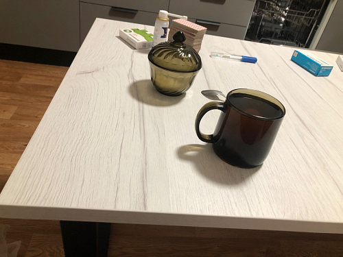 Стол Лота Лофт 140 25 мм черный матовый / бетон фото покупателя 363