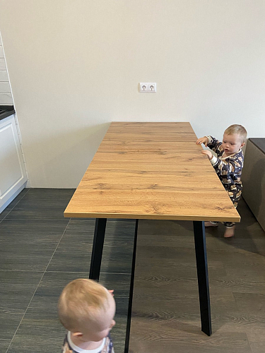 Стол раскладной Колон Лофт 120 32 мм дуб галифакс табако / черный матовый фото покупателя 193