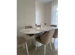 Деревянный стол Барон О 180 х 90 белая пленка шагрень / черный фото покупателя 63