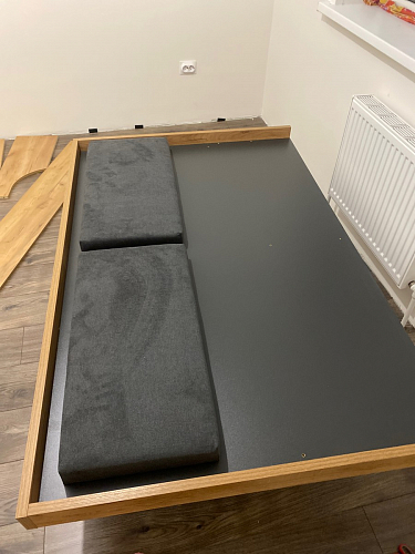 Двуспальная кровать Клауд 160х200 парящая дуб крафт золотой / антрацит фото покупателя 104