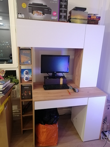 Письменный стол Комфорт 12.71 дуб золотой craft / белая аляска  - Уцененный экземпляр фото покупателя 145