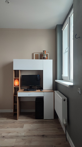 Письменный стол Комфорт 12.71 дуб золотой craft / белая аляска  - Уцененный экземпляр фото покупателя 163