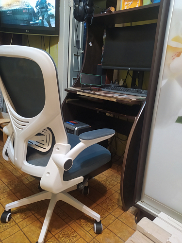 Компьютерное кресло Konfi gray / blue / white фото покупателя 255