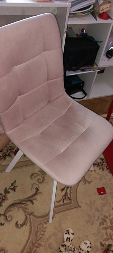 Стул на металлокаркасе Чилли К светло-серый велюр / черный каркас фото покупателя 878