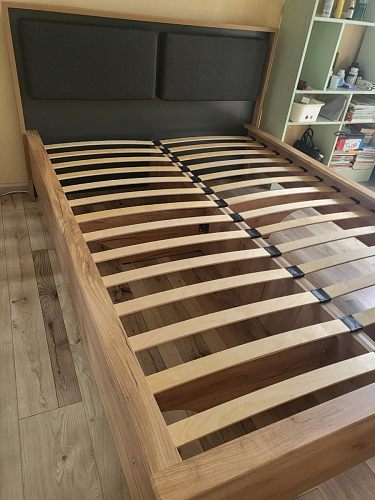 Двуспальная кровать Клауд 160х200 парящая дуб крафт золотой / антрацит фото покупателя 203