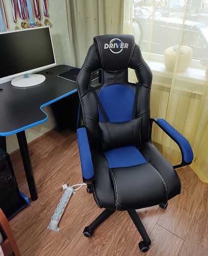 Компьютерное кресло Driver/Драйвер кожзам черный / серый фото покупателя 139