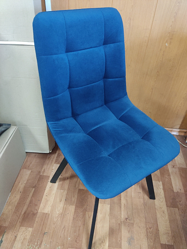 Стул на металлокаркасе Чилли синяя ткань / белый фото покупателя 741