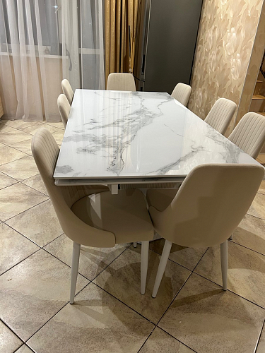 Керамический стол Монерон 200x100 brecha crema elegance / дуб монтана фото покупателя 4