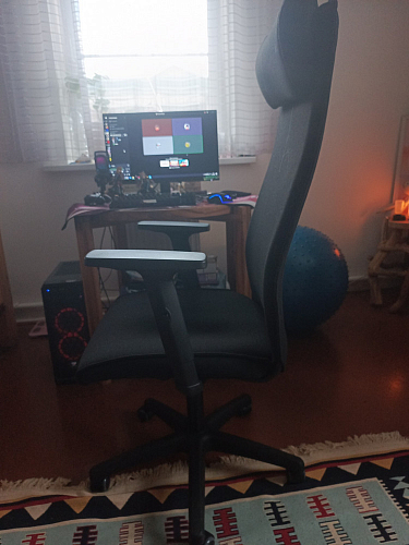 Компьютерное кресло Profit ткань зеленая / черная фото покупателя 7