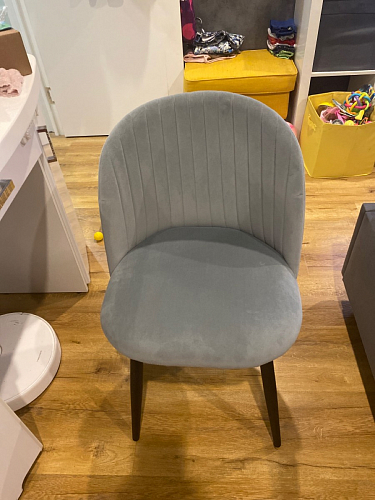 Стул на металлокаркасе Gabi 1 light blue / black / gold фото покупателя 177