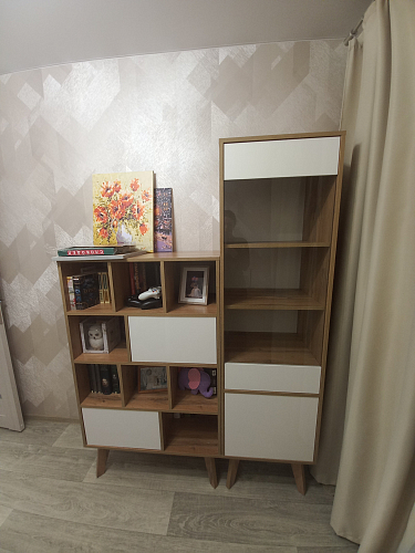 Шкаф-пенал Хелен 2205 дуб ватан / бетон чикаго фото покупателя 1