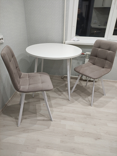 Стул на металлокаркасе Чилли К светло-серый велюр / черный каркас фото покупателя 373