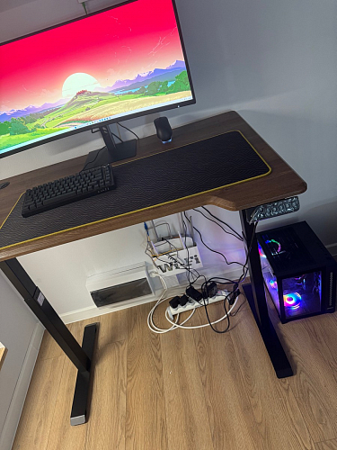 Компьютерный стол Маркос с механизмом подъема 120х75х75 орех кантри / белый фото покупателя 53