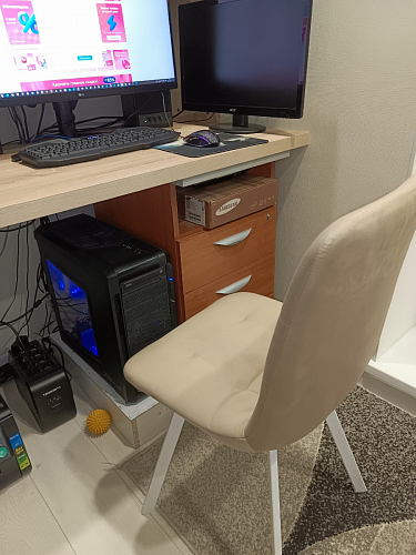 Стул на металлокаркасе Чилли синяя ткань / белый фото покупателя 183