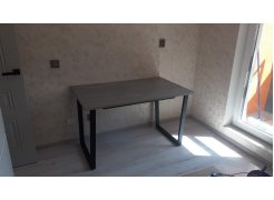 Стол Лота Лофт 140 25 мм черный матовый / бетон фото покупателя 561