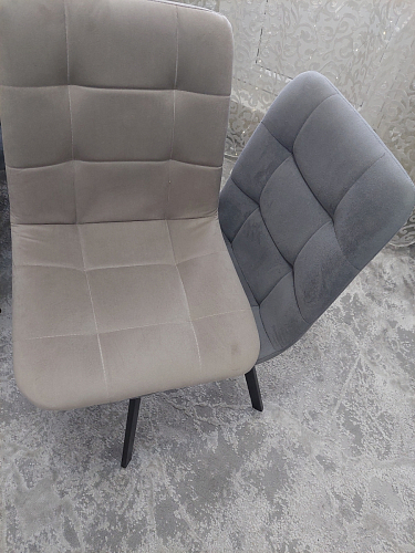 Стул на металлокаркасе Чилли серый велюр / черный фото покупателя 443