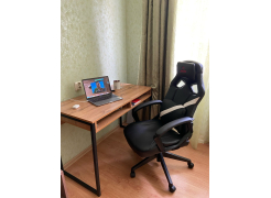 Письменный стол Леон Лофт дуб делано темный / черный матовый фото покупателя 148