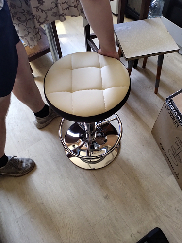 Барный стул Dobrin Bruno велюр серый MJ9-75 / gold фото покупателя 2