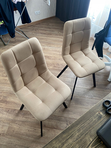 Стул на металлокаркасе Чилли К темно-серый (velutto 32) / черный фото покупателя 239