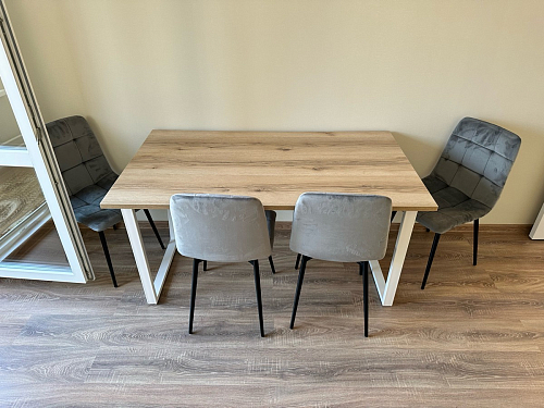 Деревянный стол Лота Лофт 140х80 черный матовый / бетон светлый фото покупателя 983