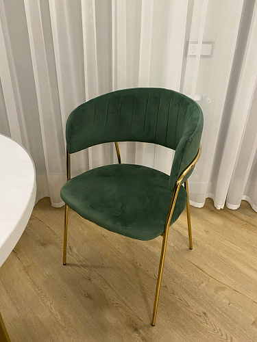 Стул на металлокаркасе Kamelia green / gold фото покупателя 64