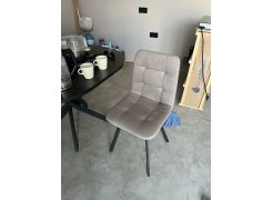 Стул на металлокаркасе Чилли синяя ткань / белый фото покупателя 279