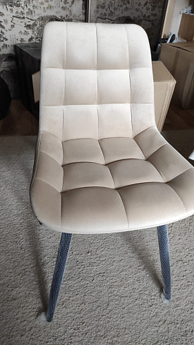 Стул на металлокаркасе Челси бежевый / белый каркас фото покупателя 34