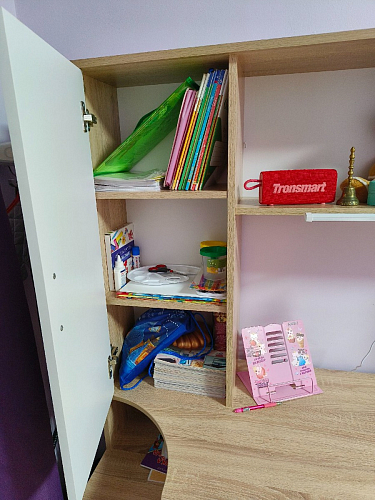 Компьютерный стол КСТ-16 левый дуб сонома / белый фото покупателя 92