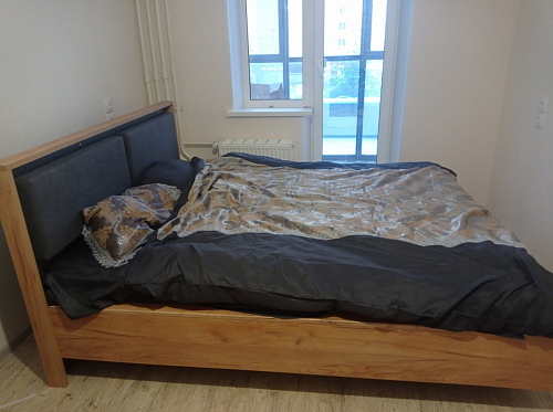 Двуспальная кровать Клауд 160х200 парящая дуб крафт золотой / антрацит фото покупателя 41